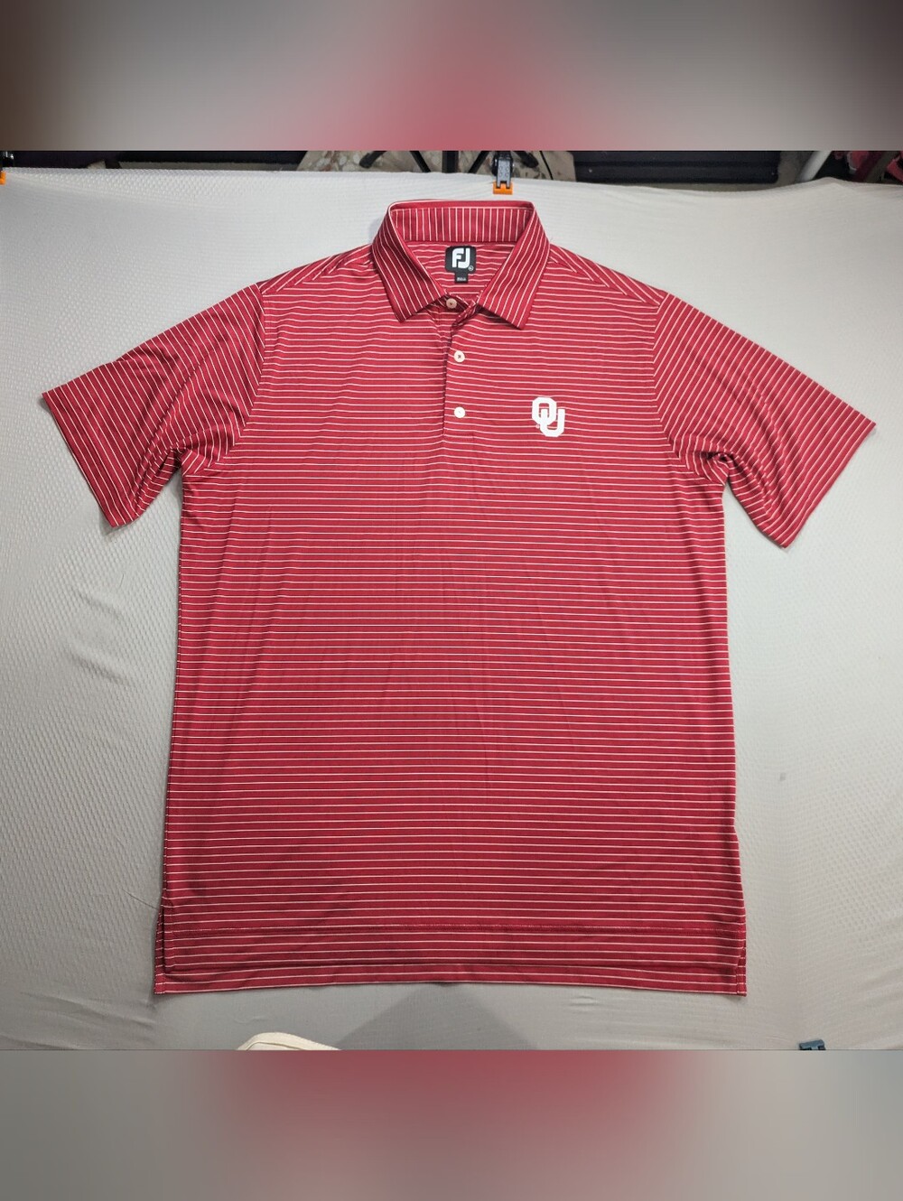 UNIVERSITY OF OKLAHOMA SOONERS OU / FOOTJOY FJ Golf Polo XL Shirt Red Stripes